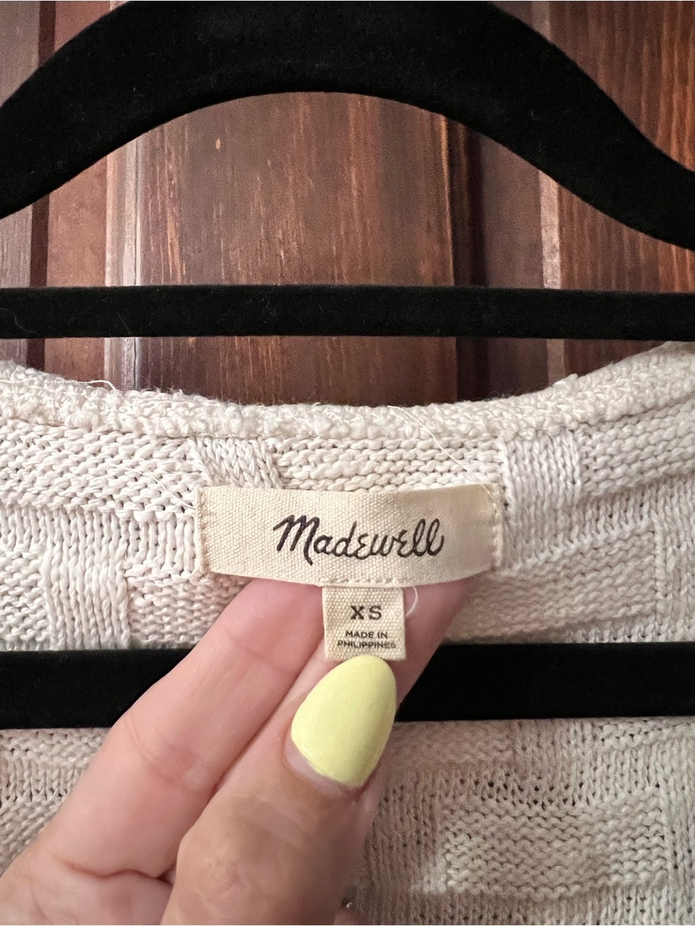 Madewell Cream Basketweave Knit Cottagecore Cotton Blend Crop Vest Top XS - Picture 8 of 14